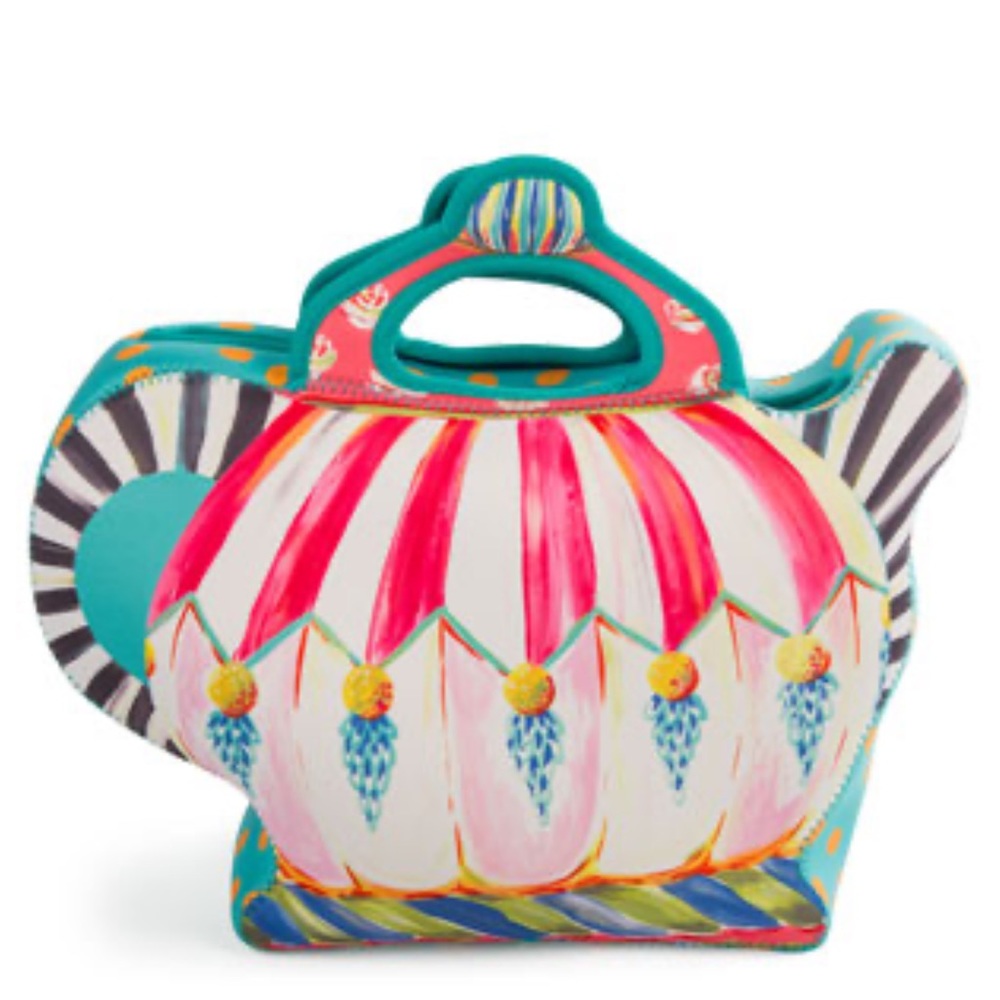New Mackenzie Childs Brand New Neoprene Teapot Lunch Tote Bag